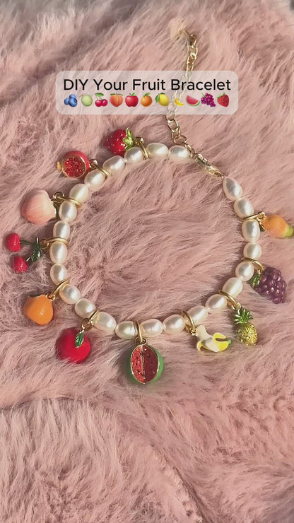 Personalized Fruit Bracelet With Pearls