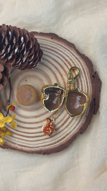 Acorn Squirrel Locket Pendant