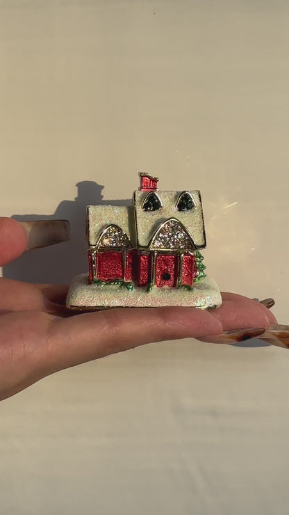 Christmas Snow House Trinket Box