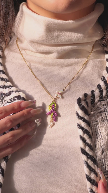 Lavender Butterfly Necklace