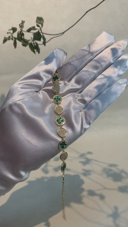 Four-Leaf Clover Coin Bracelet