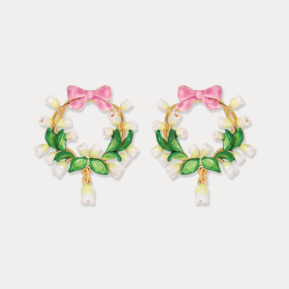 Lily Of The Valley Bowknot Earrings