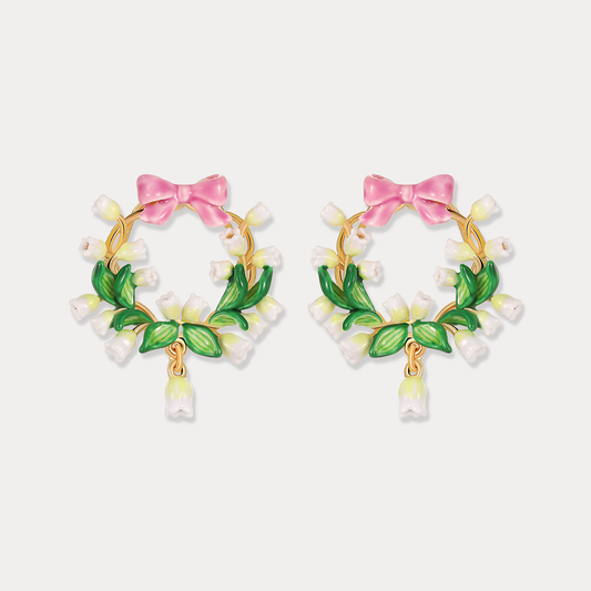 Lily Of The Valley Bowknot Earrings