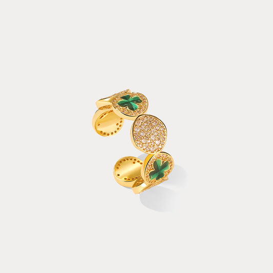 Four-Leaf Clover Coin Ring