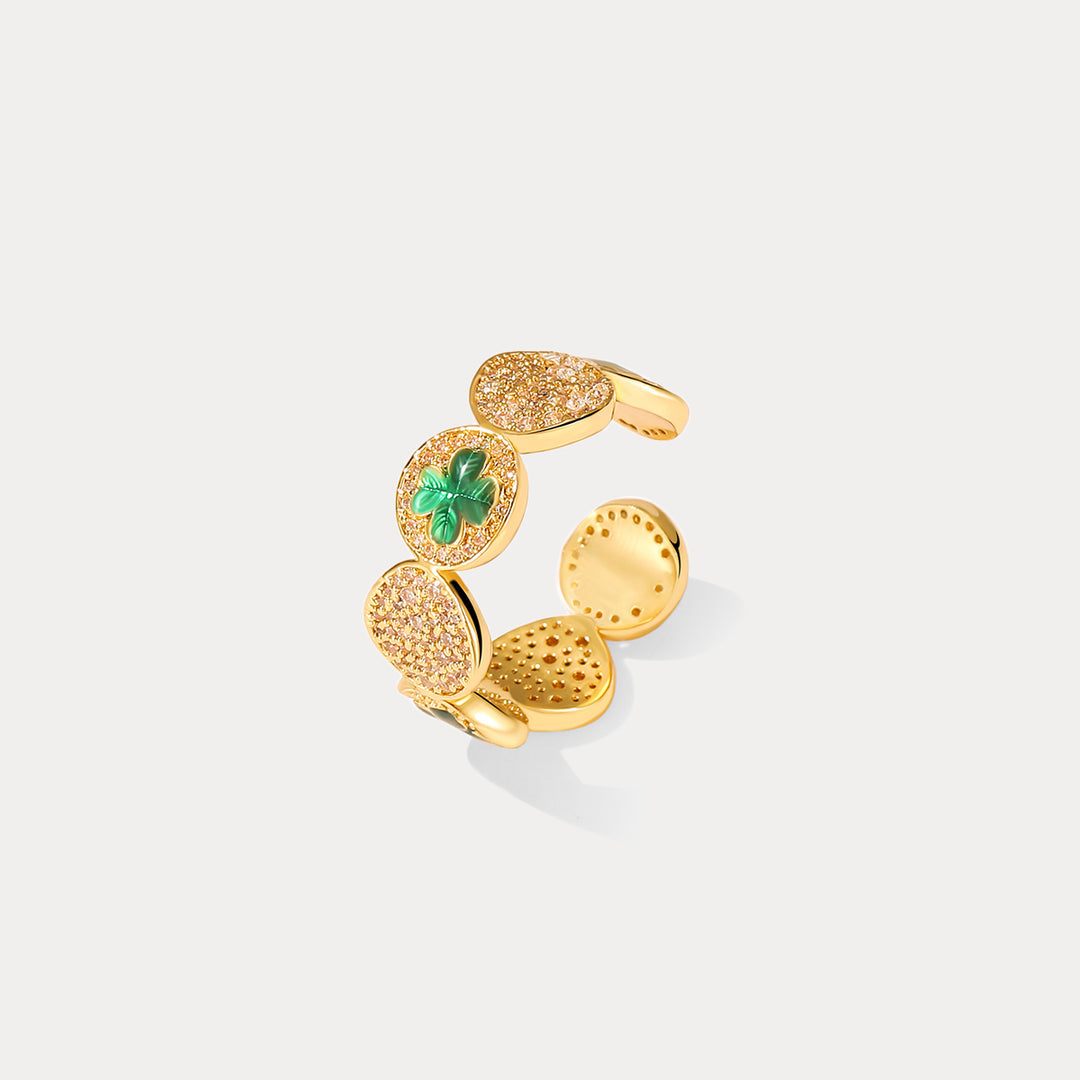 Four-Leaf Clover Coin Ring