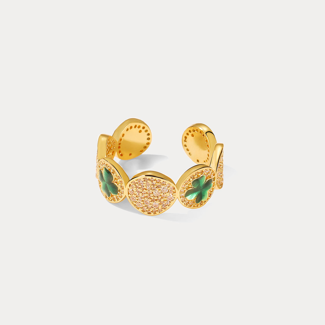 Four-Leaf Clover Coin Ring